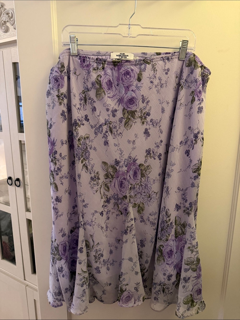 The Vintage Twin NYC. Lavender Floral A-Line Skirt - Women's Skirt